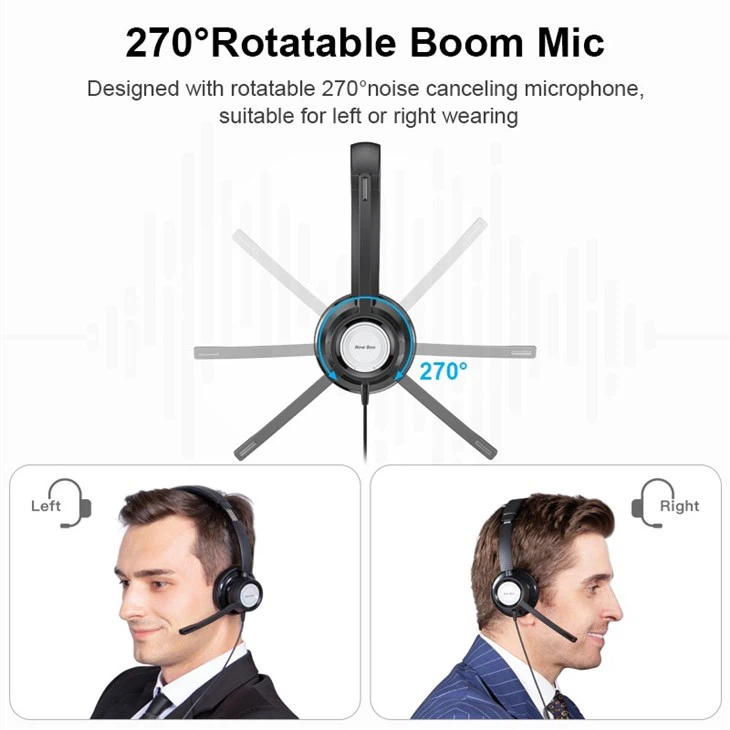 Single Ear Wired Headset With Mic For Laptop
